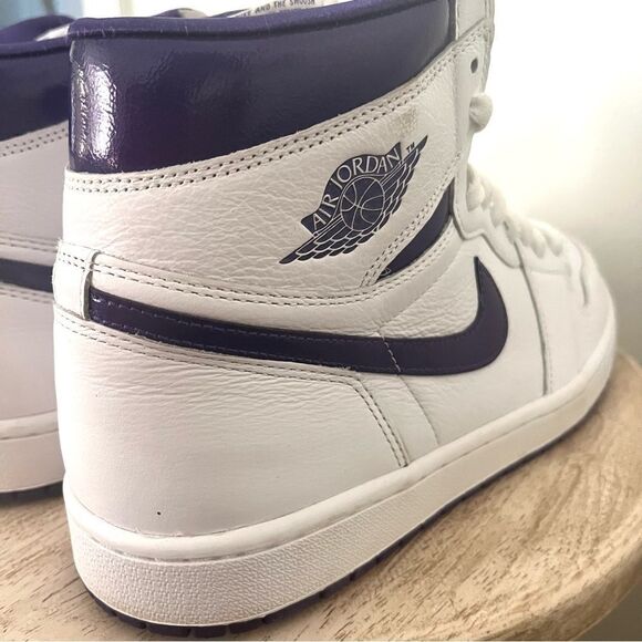 Nike Jordan 1 Purple High Top Leather Sneakers Size 11.5 - Picture 6 of 13